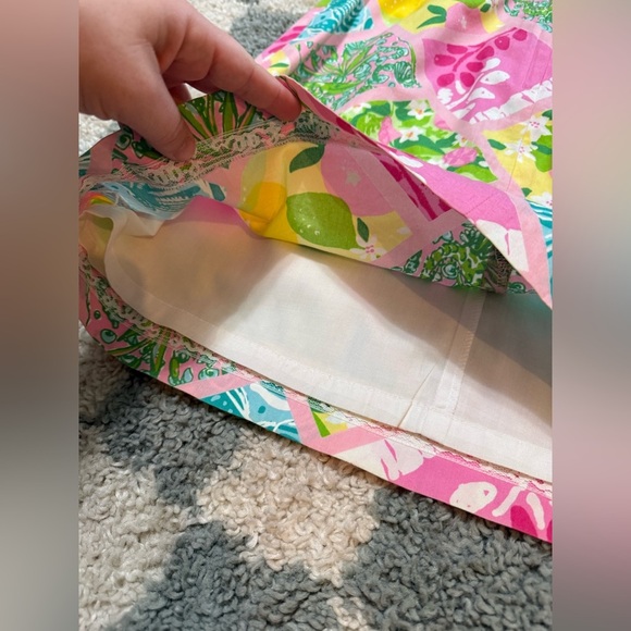 LILLY PULITZER 90s/Y2K Pink Tile Patch Vintage Skirt Alligator Lemon Seashell 2 - Picture 14 of 14